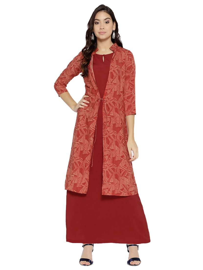 printed layered kurta