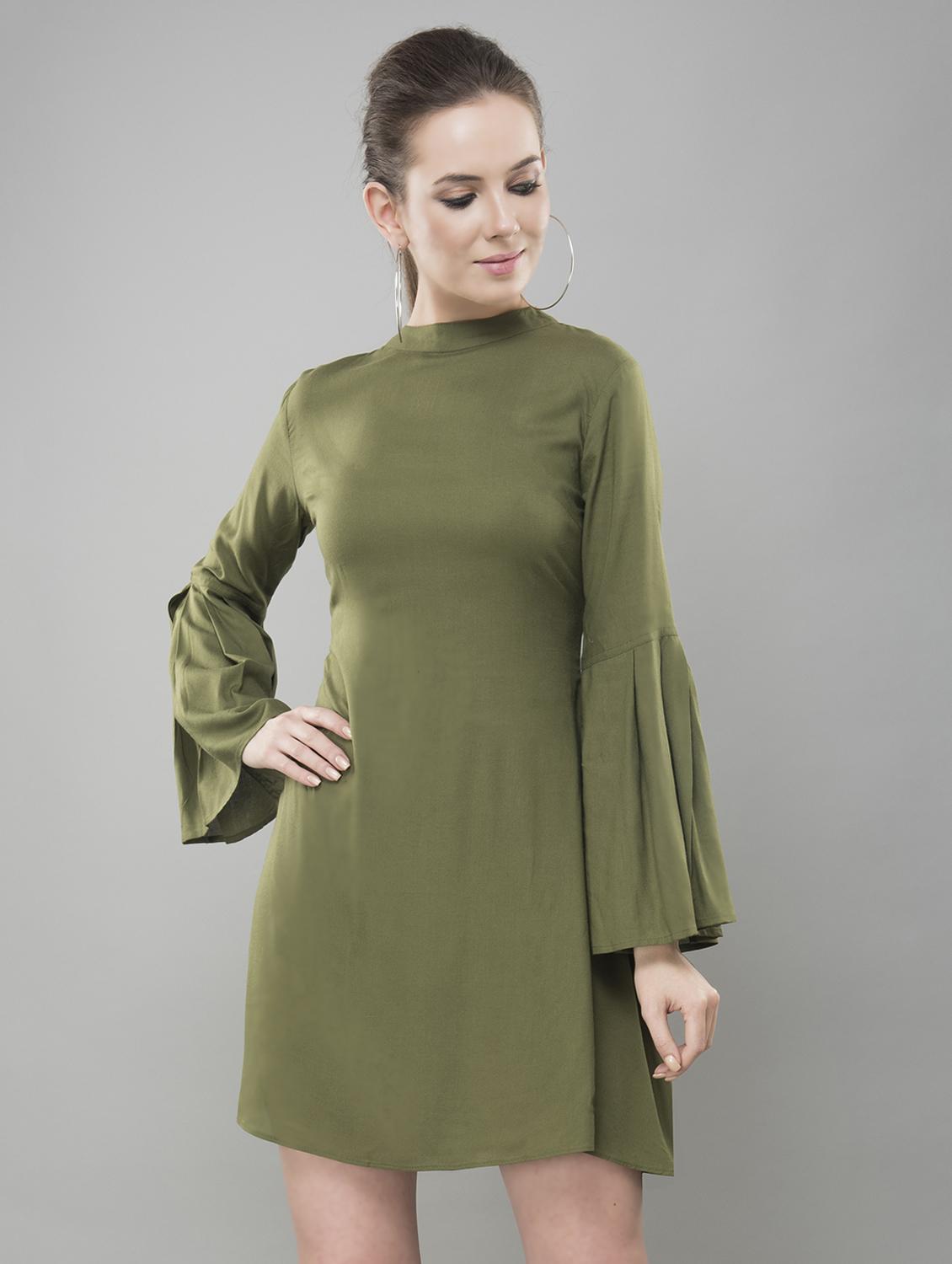 women's fit & flare solid dress - 15621239 -  Zoom Image - 0