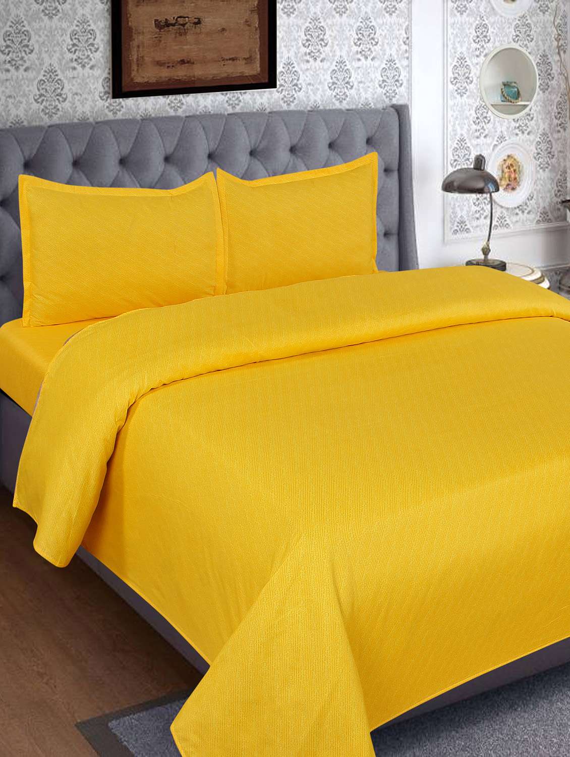 cotton double bedsheet with 2 pillow covers