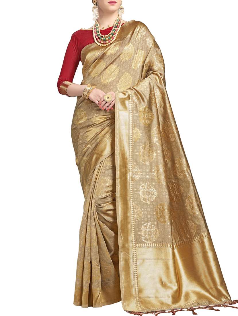 zari motifs woven saree with blouse