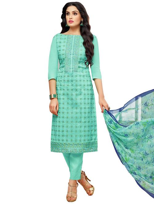 embroidered unstitched pant suit - 15623311 - Standard Image - 0