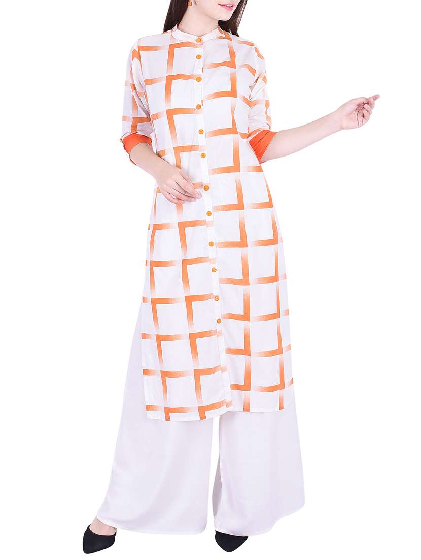 straight printed kurta