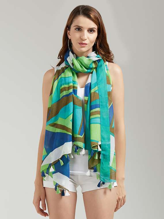 women's geometric print stole - 15626814 -  Standard Image - 1