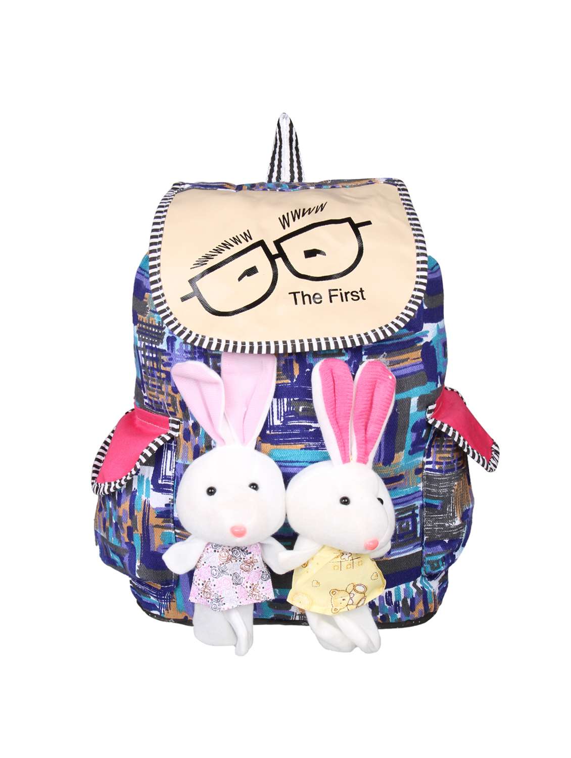 blue cotton fashion backpack