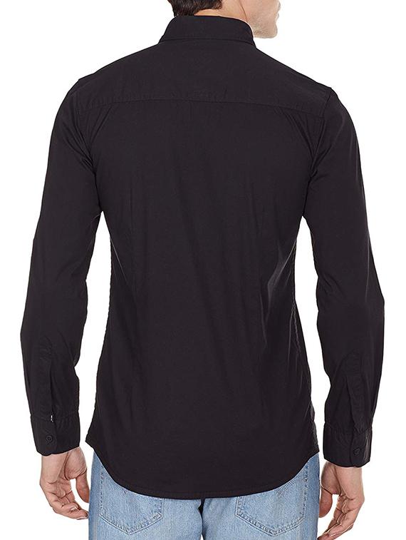 black cotton casual shirt - 15628493 - Standard Image - 1