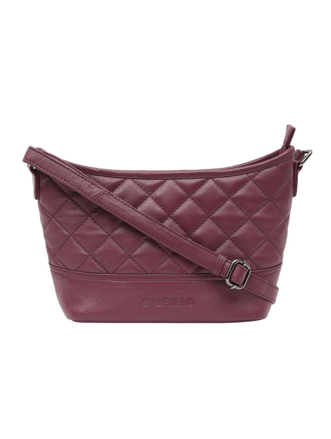 purple leatherette (pu) sling bag