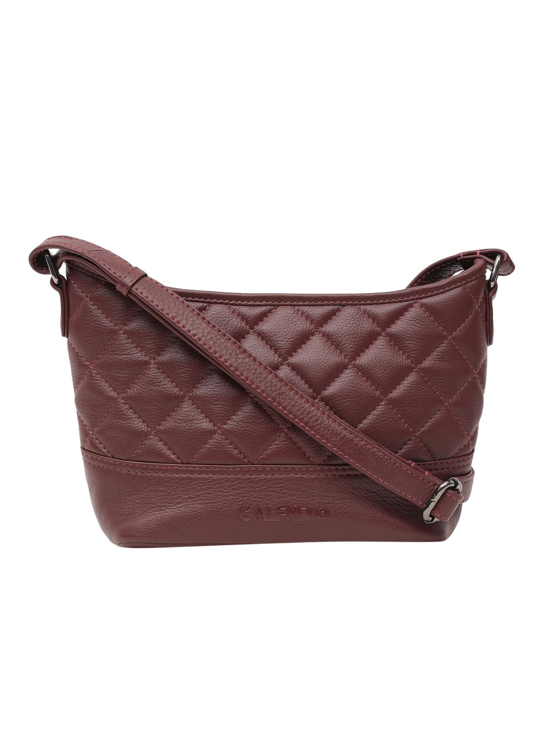 maroon leatherette (pu) sling bag - 15628727 -  Zoom Image - 0