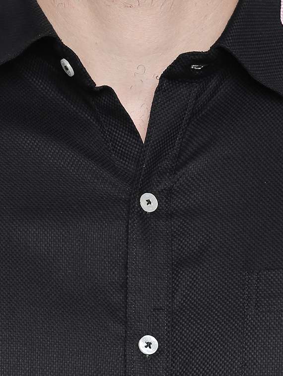 black cotton formal shirt - 15628992 -  Standard Image - 4