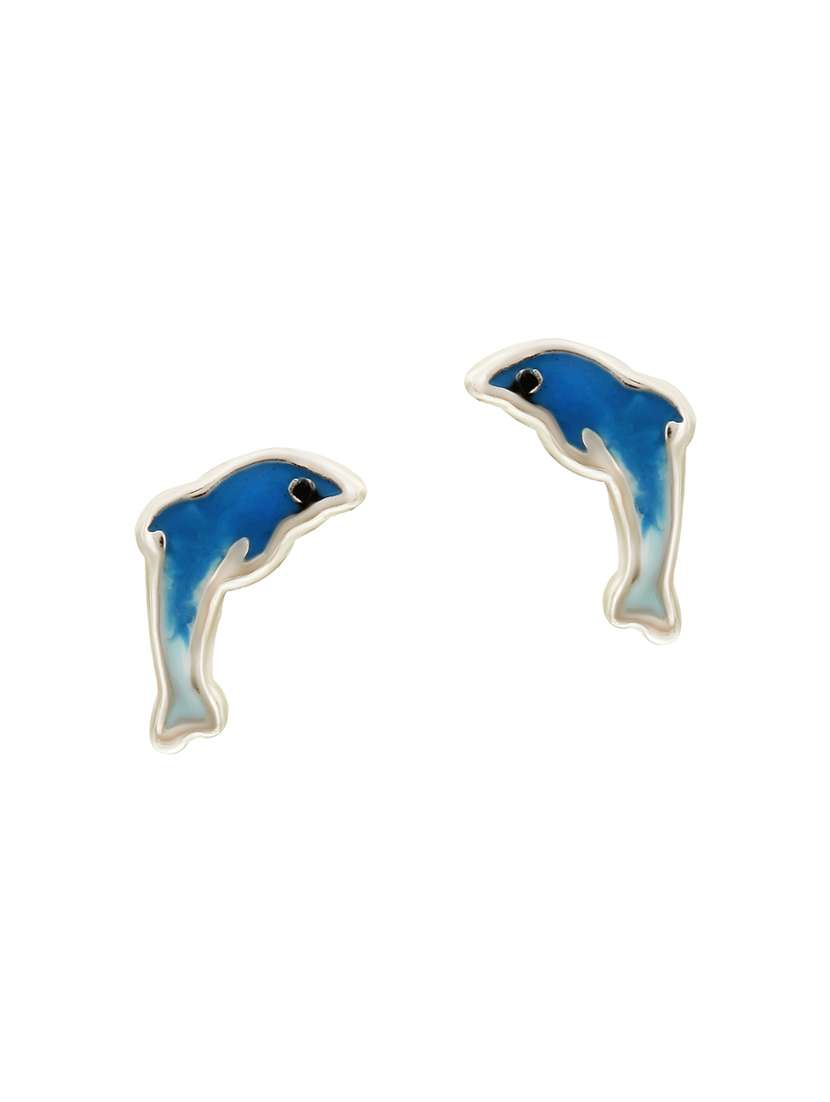 blue silver studs