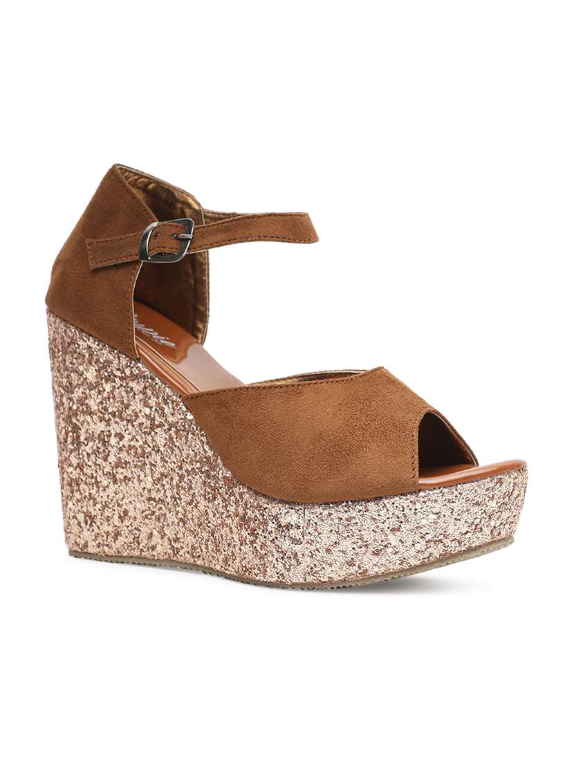 brown platforms wedges