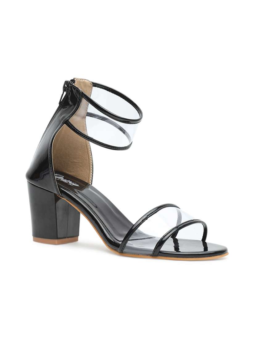 black closed back sandals
