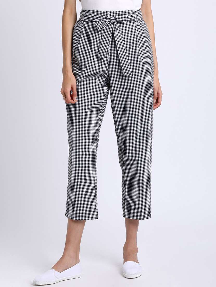 front tie belted cropped peg trouser