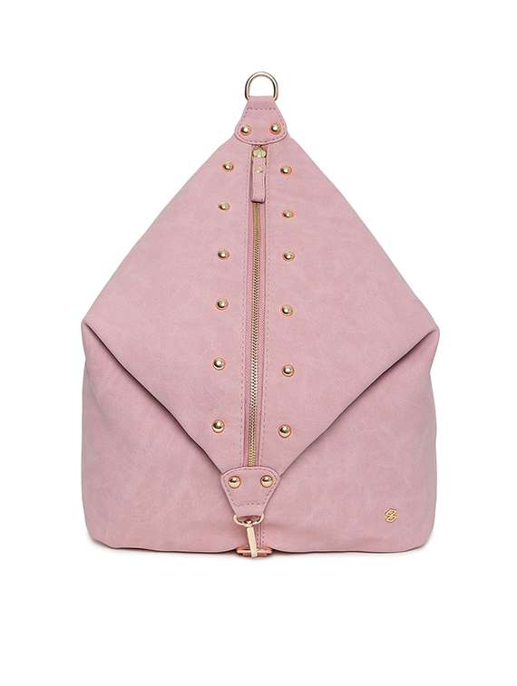 pink leatherette (pu) fashion backpack