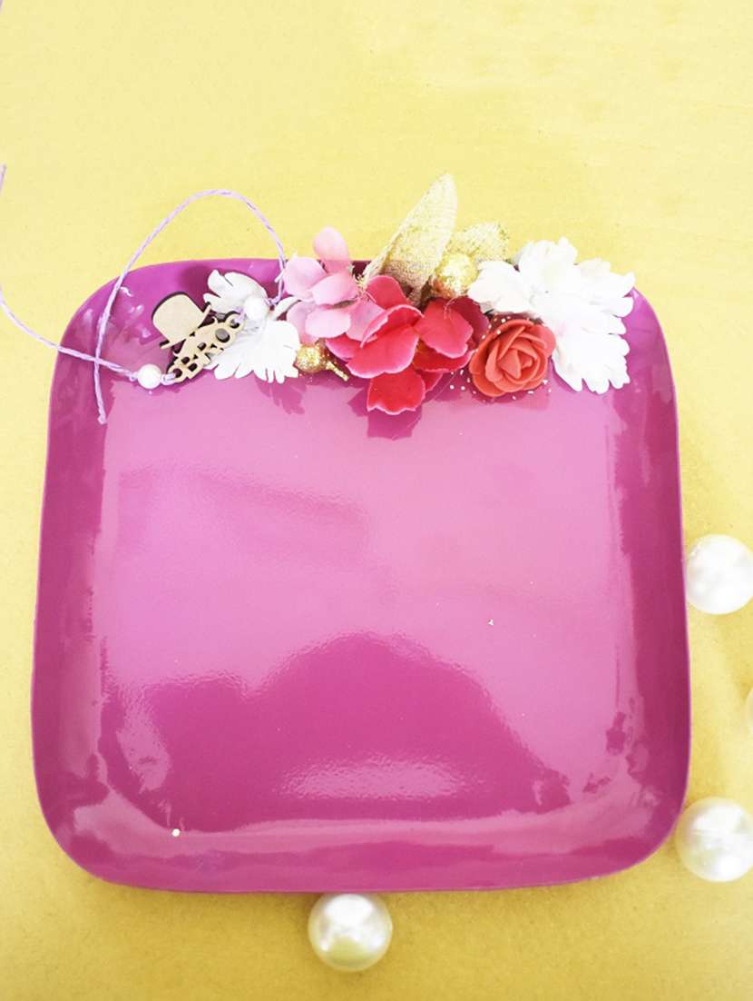 color palette pink square platter