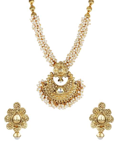 gold necklace and earrings set - 15641697 - Standard Image - 0