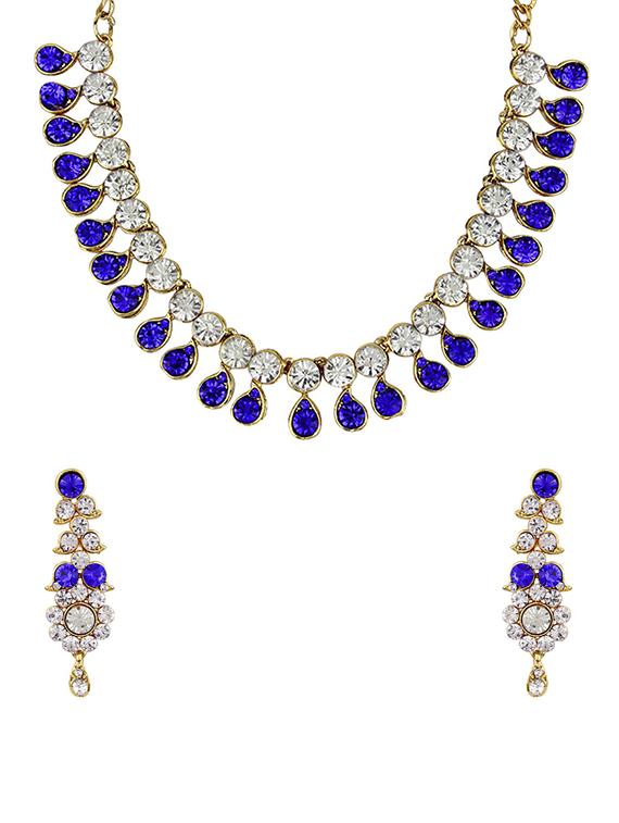 blue necklace & earrings set - 15641729 - Zoom Image - 0