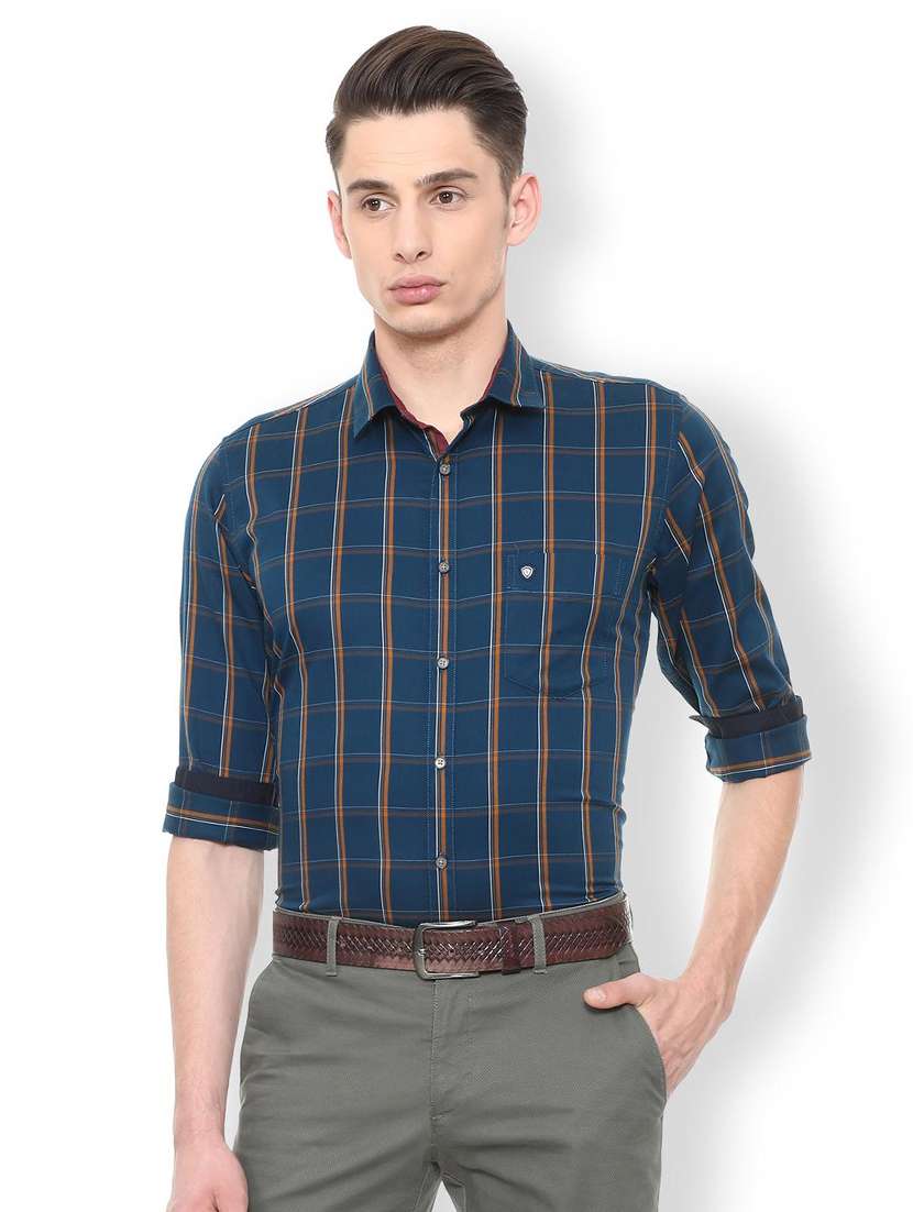 blue cotton casual shirt