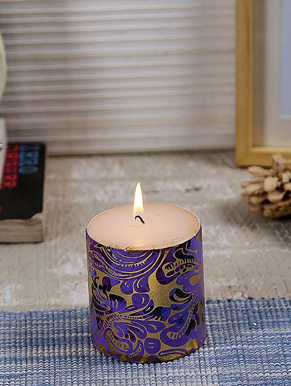 aapno rajasthan festive design pillar candle