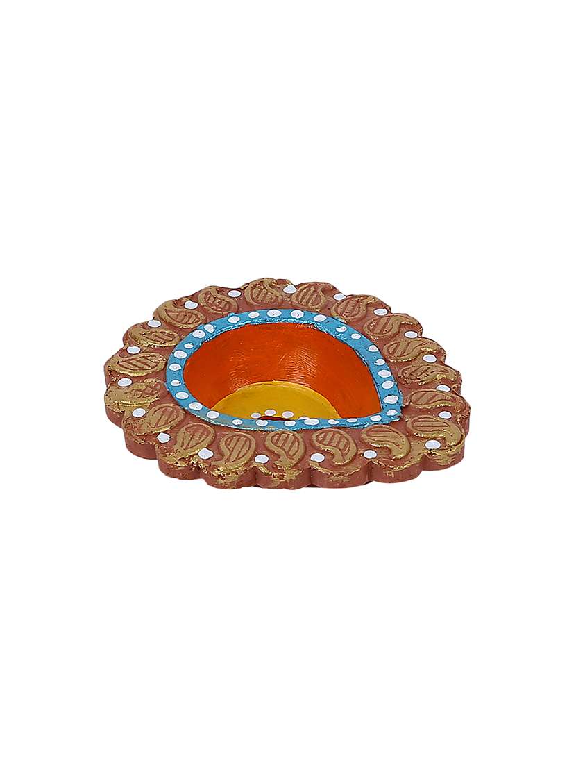 aapno rajasthan delicately carved terracotta diyas - set of 4 - 15649170 -  Standard Image - 4