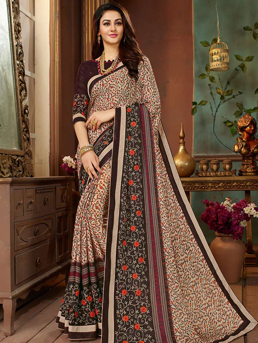 ditsy floral printed saree