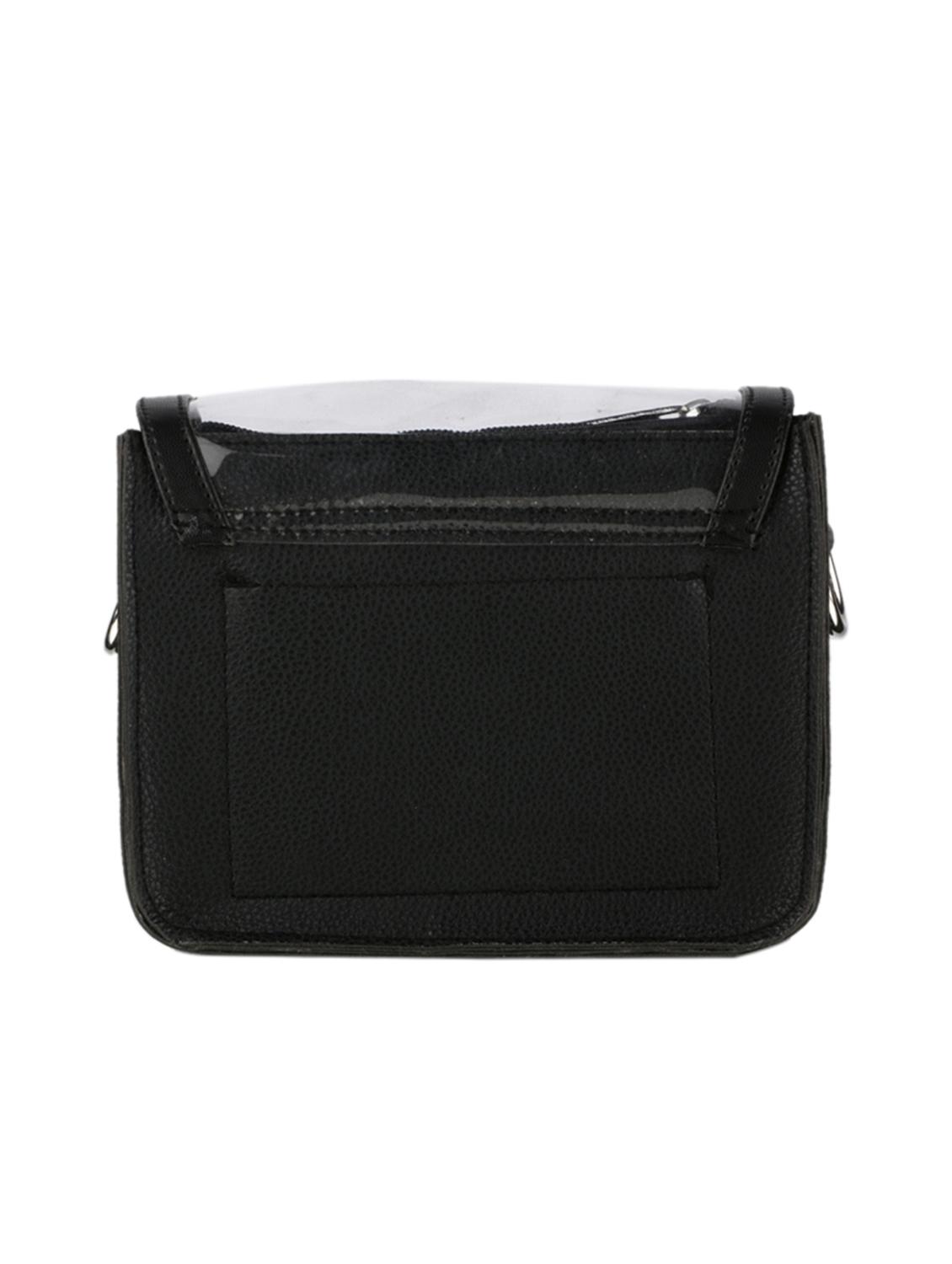 black leatherette (pu) sling bag - 15650941 - Standard Image - 1