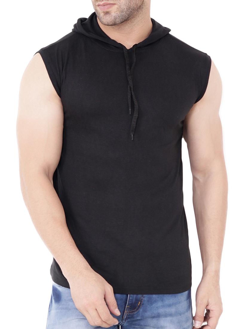 men solids hooded neck t-shirts - 15651669 - Zoom Image - 0