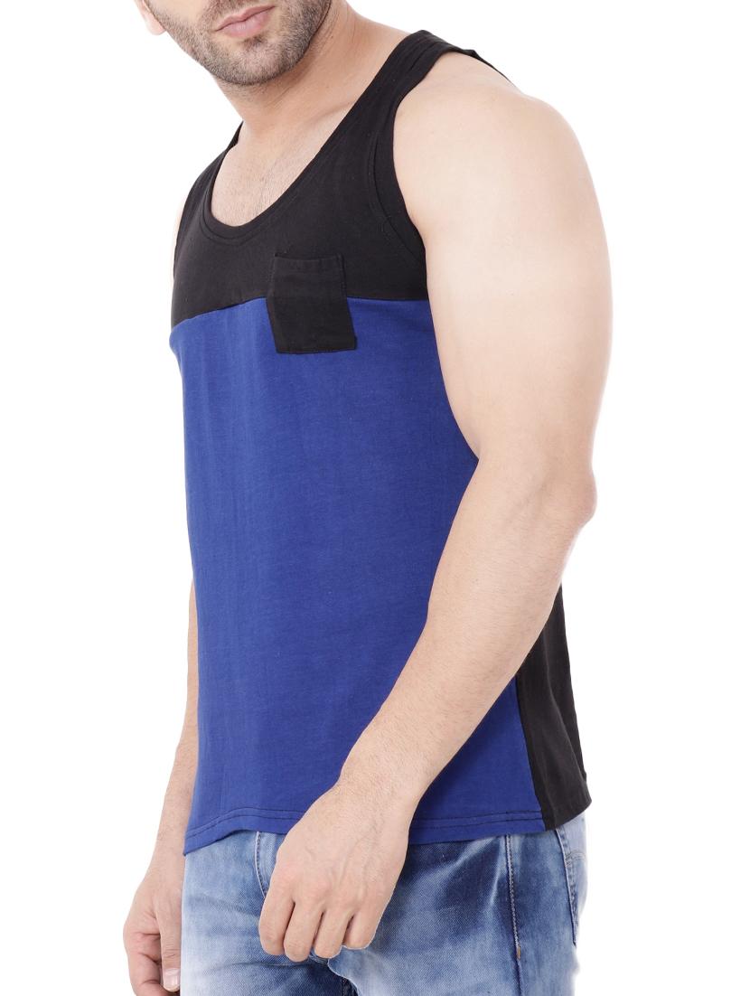 blue cotton color block t-shirt - 15651689 - Standard Image - 1