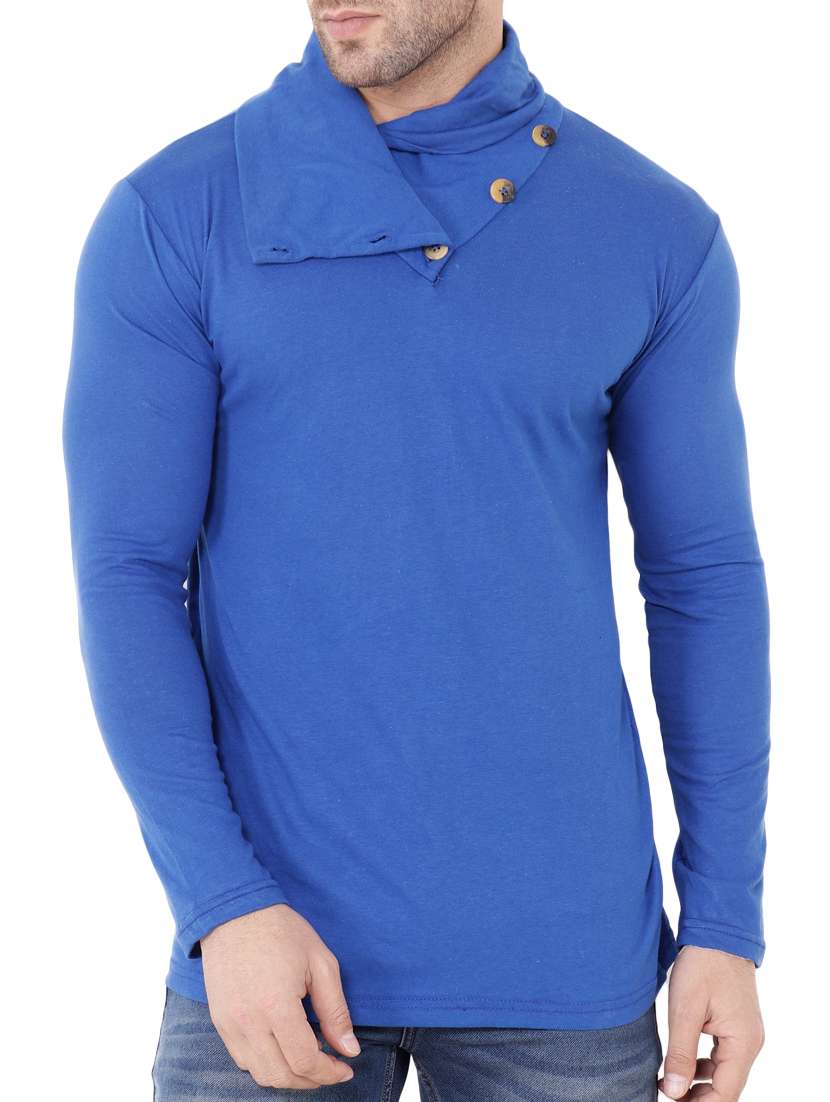 blue cowl neck t-shirt - 15651744 - Zoom Image - 0