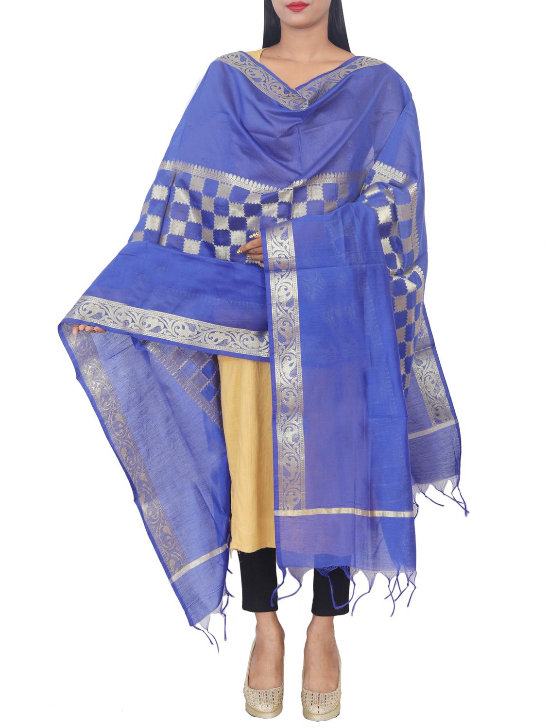 chanderi banarasi dupatta - 15652557 - Standard Image - 1