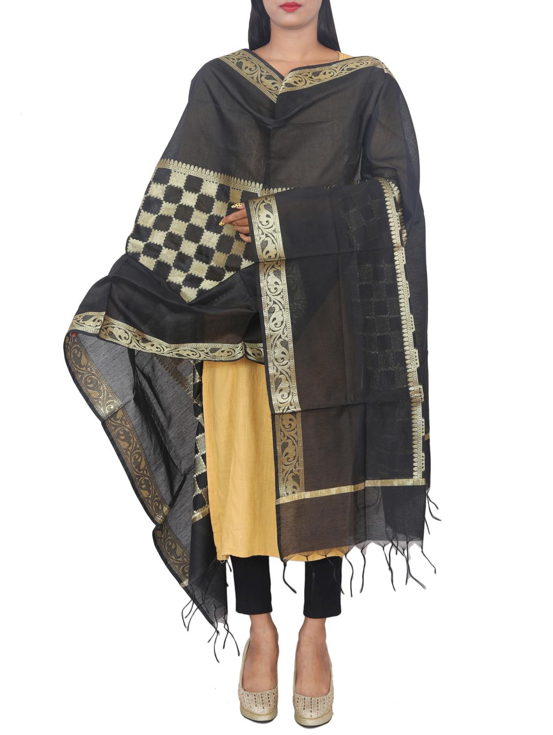 chanderi banarasi dupatta - 15652559 - Standard Image - 1