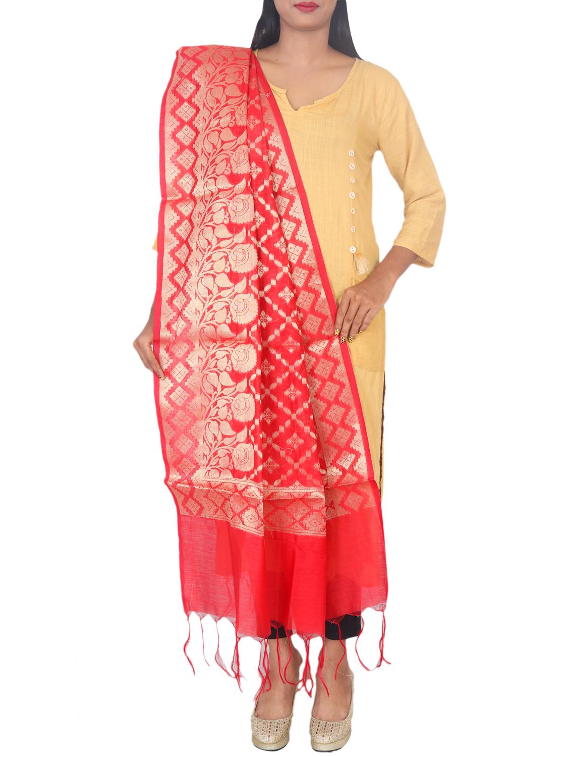 chanderi banarasi dupatta - 15652589 -  Standard Image - 1