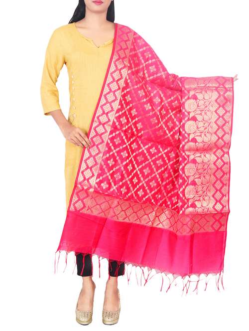 chanderi banarasi dupatta - 15652591 - Standard Image - 0