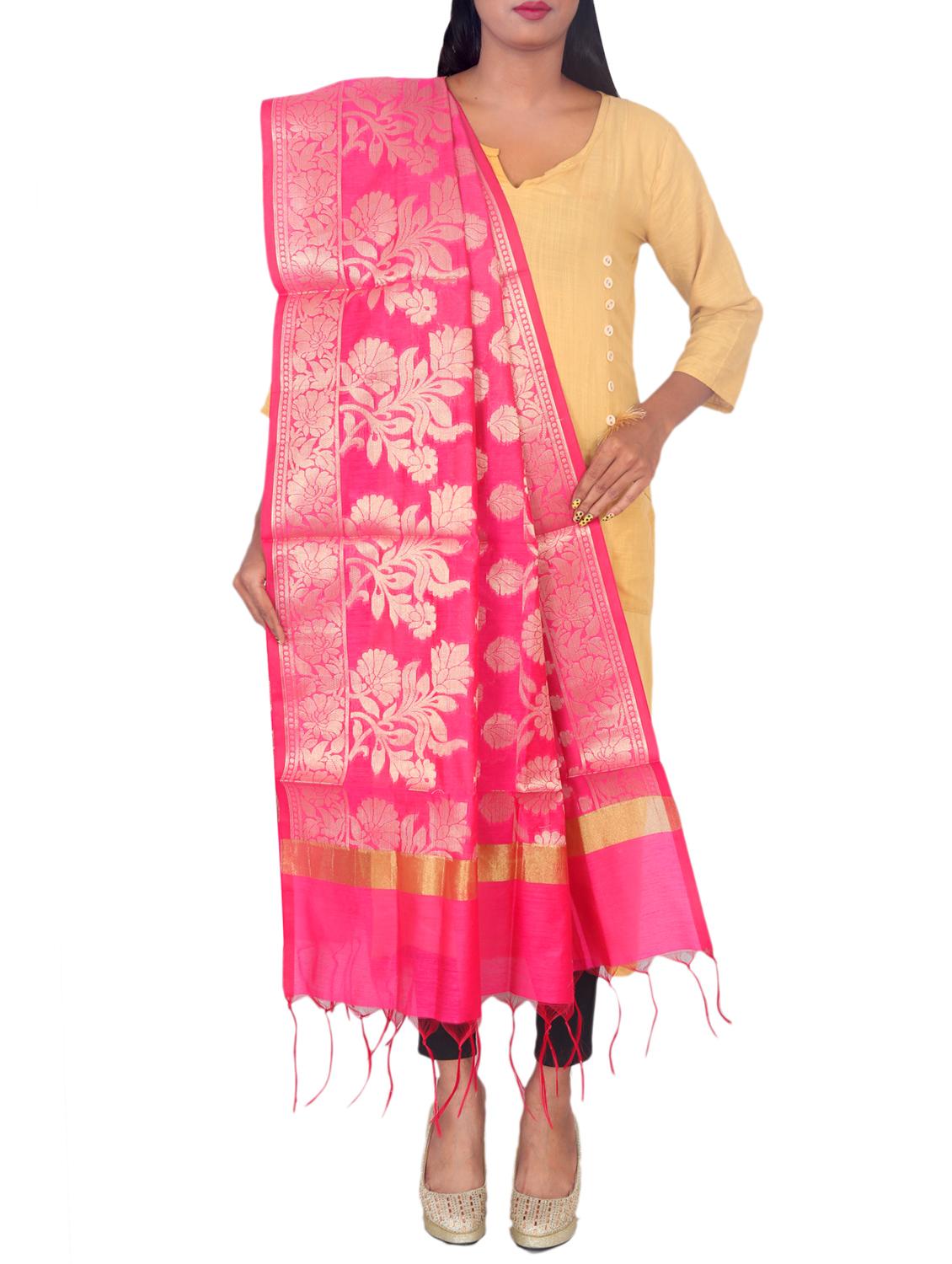 chanderi banarasi dupatta - 15652595 -  Standard Image - 1