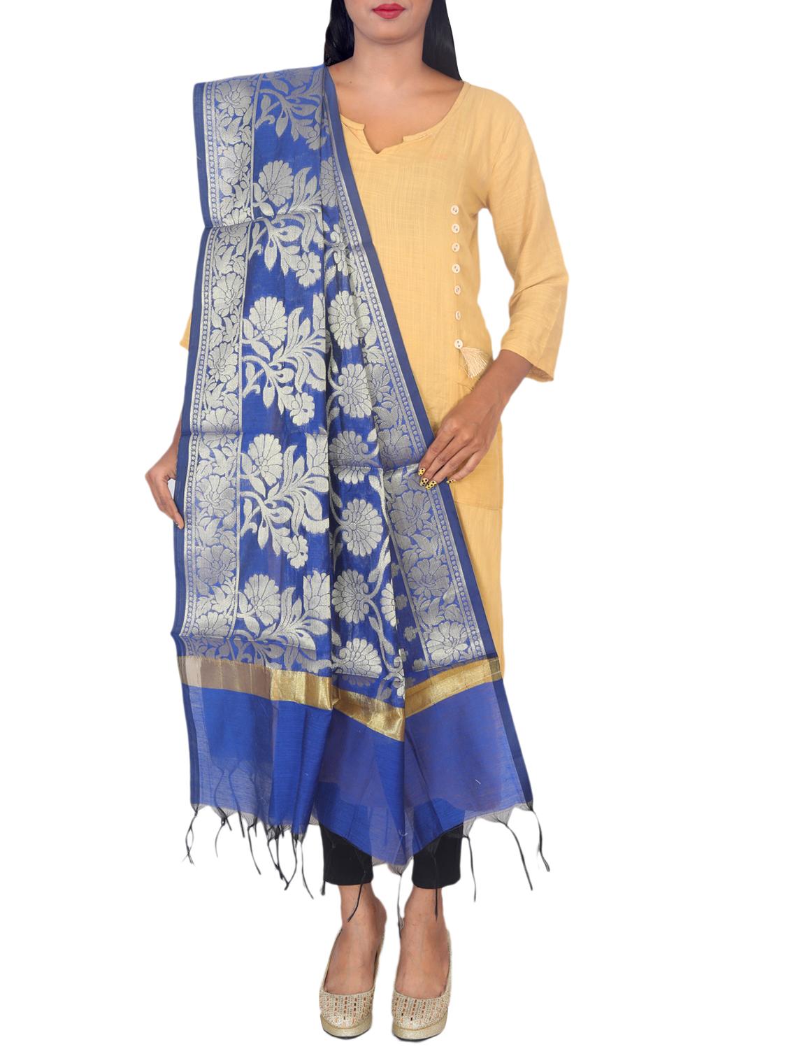 chanderi banarasi dupatta - 15652596 -  Standard Image - 1