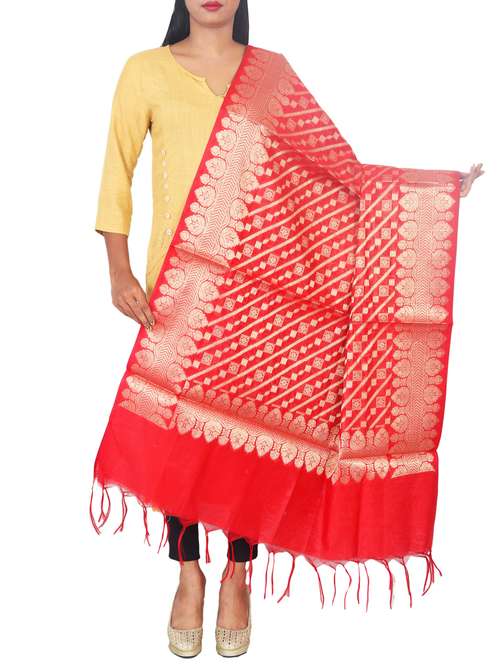 chanderi banarasi dupatta - 15652597 -  Standard Image - 0