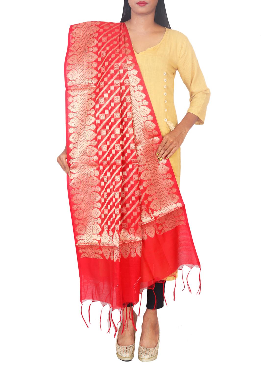 chanderi banarasi dupatta - 15652597 - Standard Image - 1