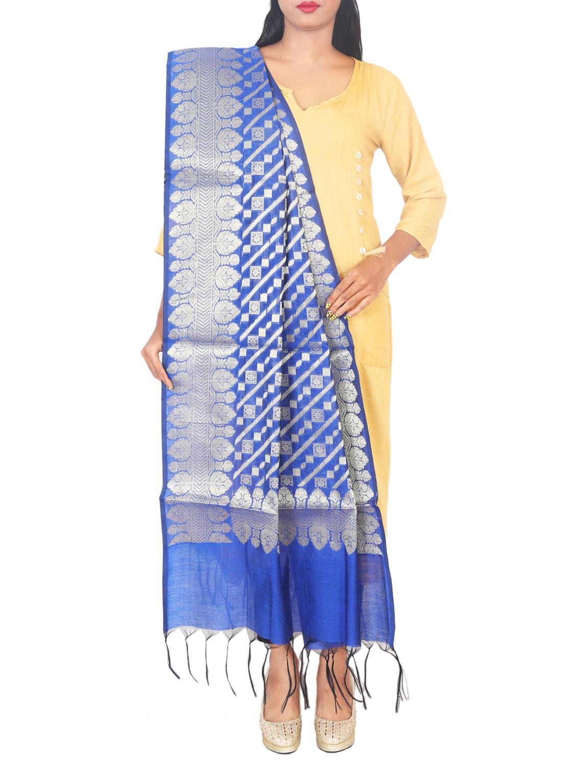 chanderi banarasi dupatta - 15652600 -  Standard Image - 1
