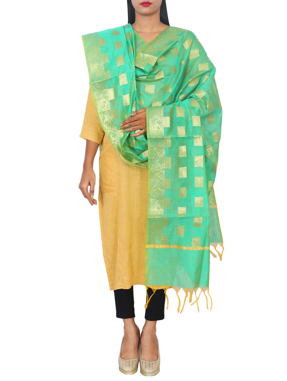 chanderi banarasi dupatta - 15652693 - Standard Image - 1