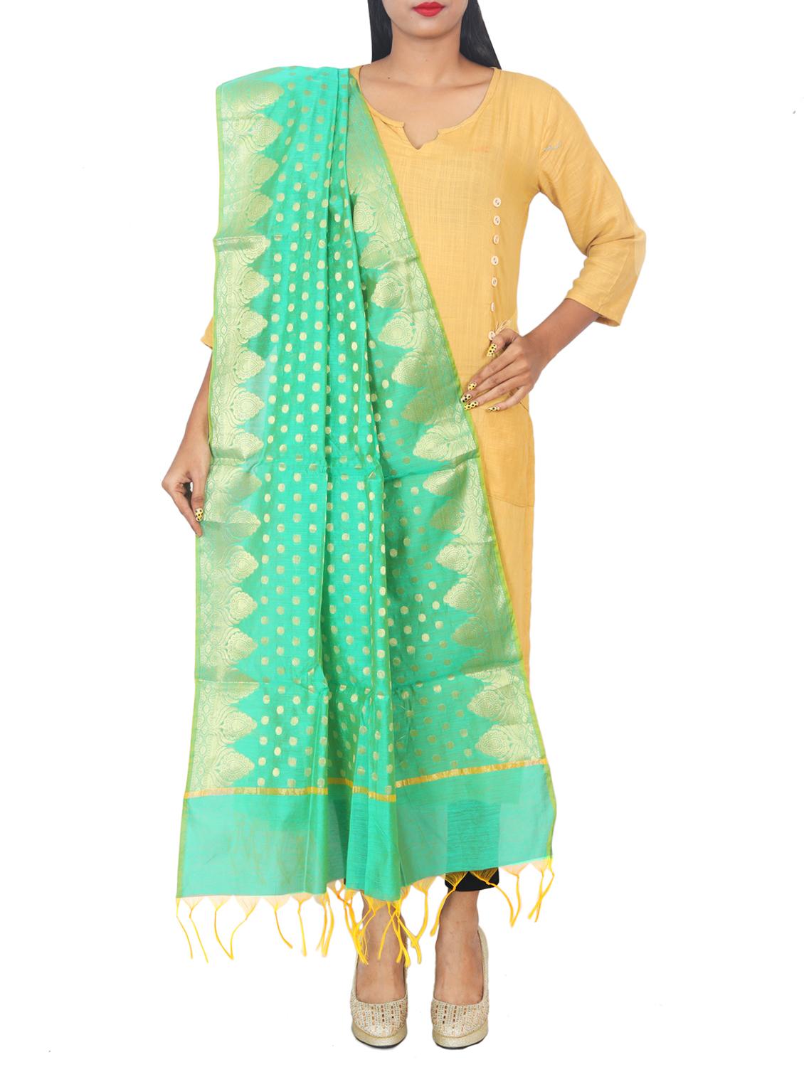 chanderi banarasi dupatta - 15652702 -  Standard Image - 1