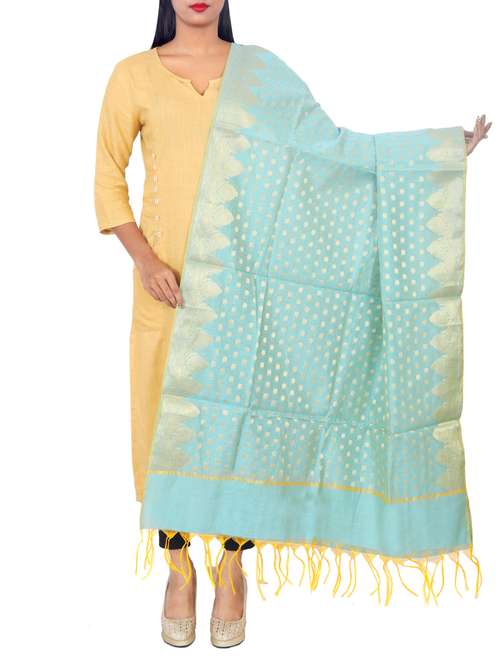 chanderi banarasi dupatta - 15652703 - Standard Image - 0