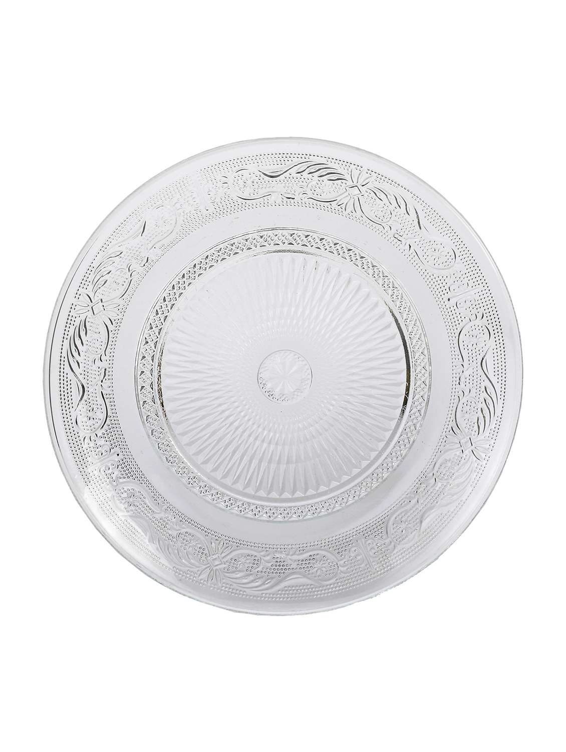 self designer transparent round glass plate (microwave safe) - 15653047 - Standard Image - 1