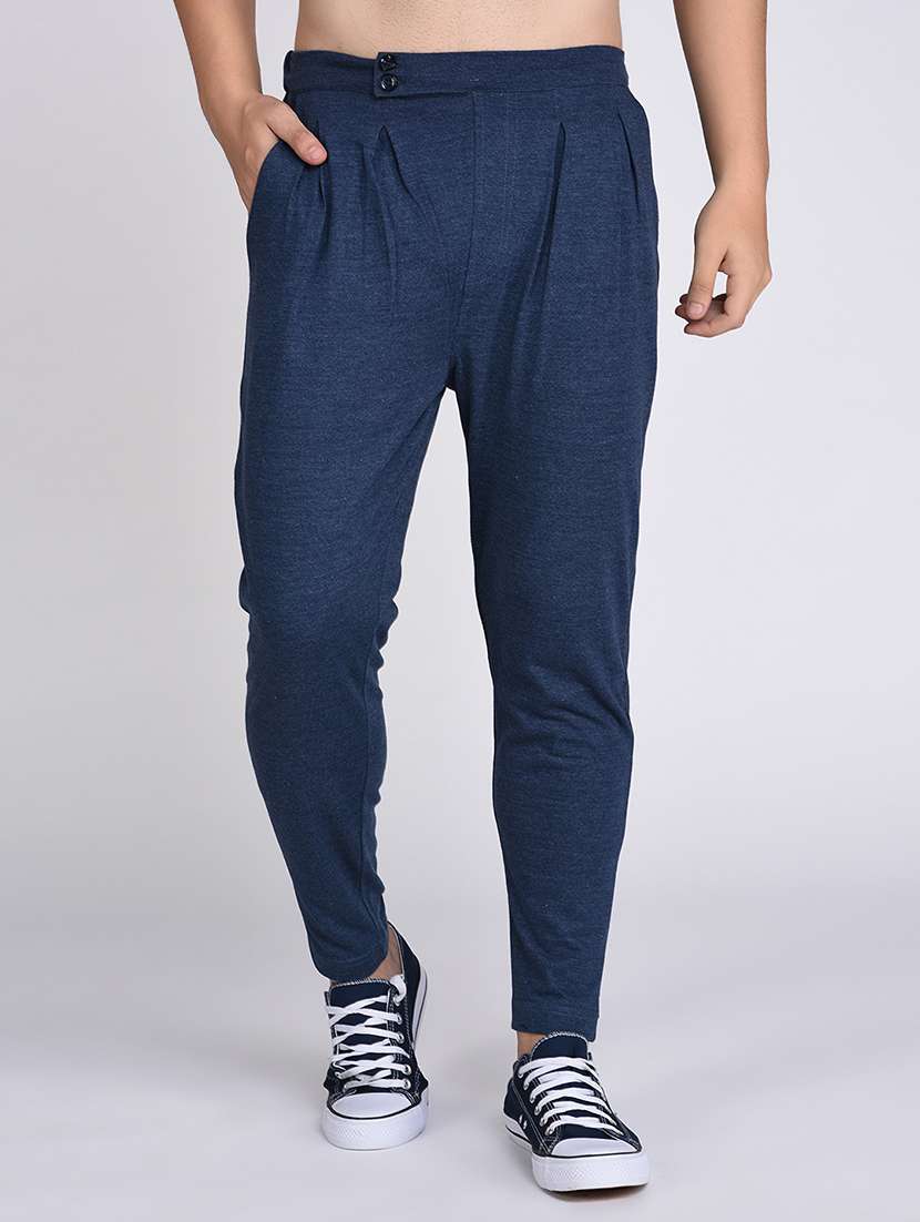 blue cotton  full length track pant