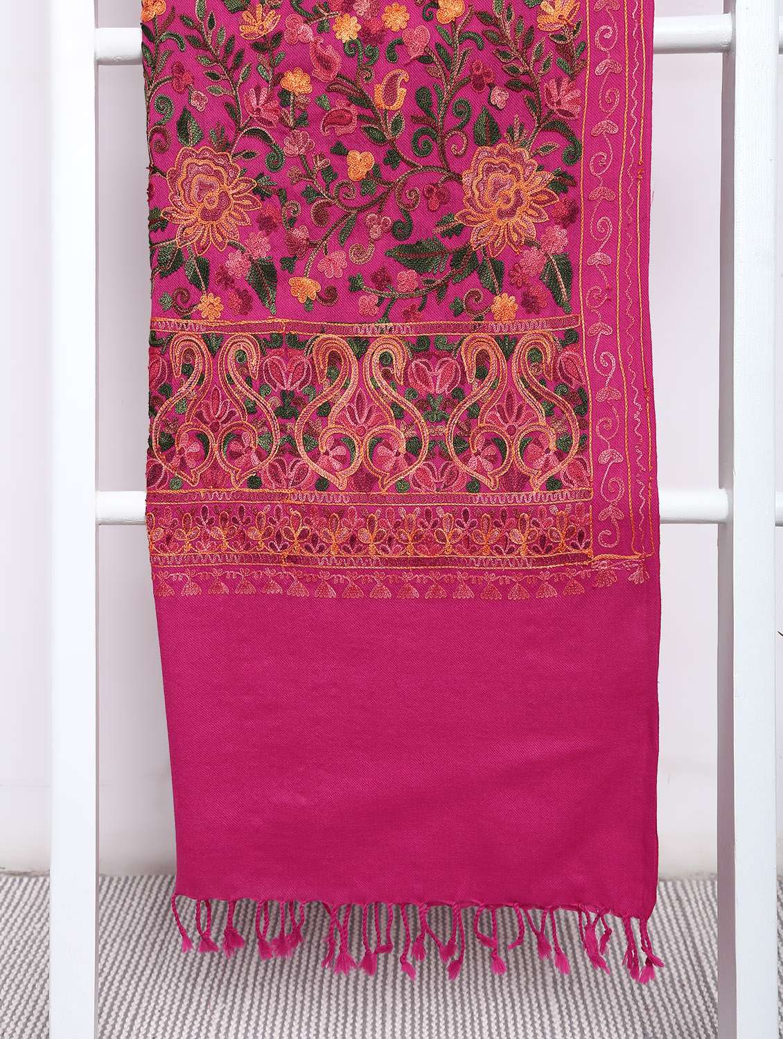 pashmina wool embroidered shawl - 15655289 - Standard Image - 1