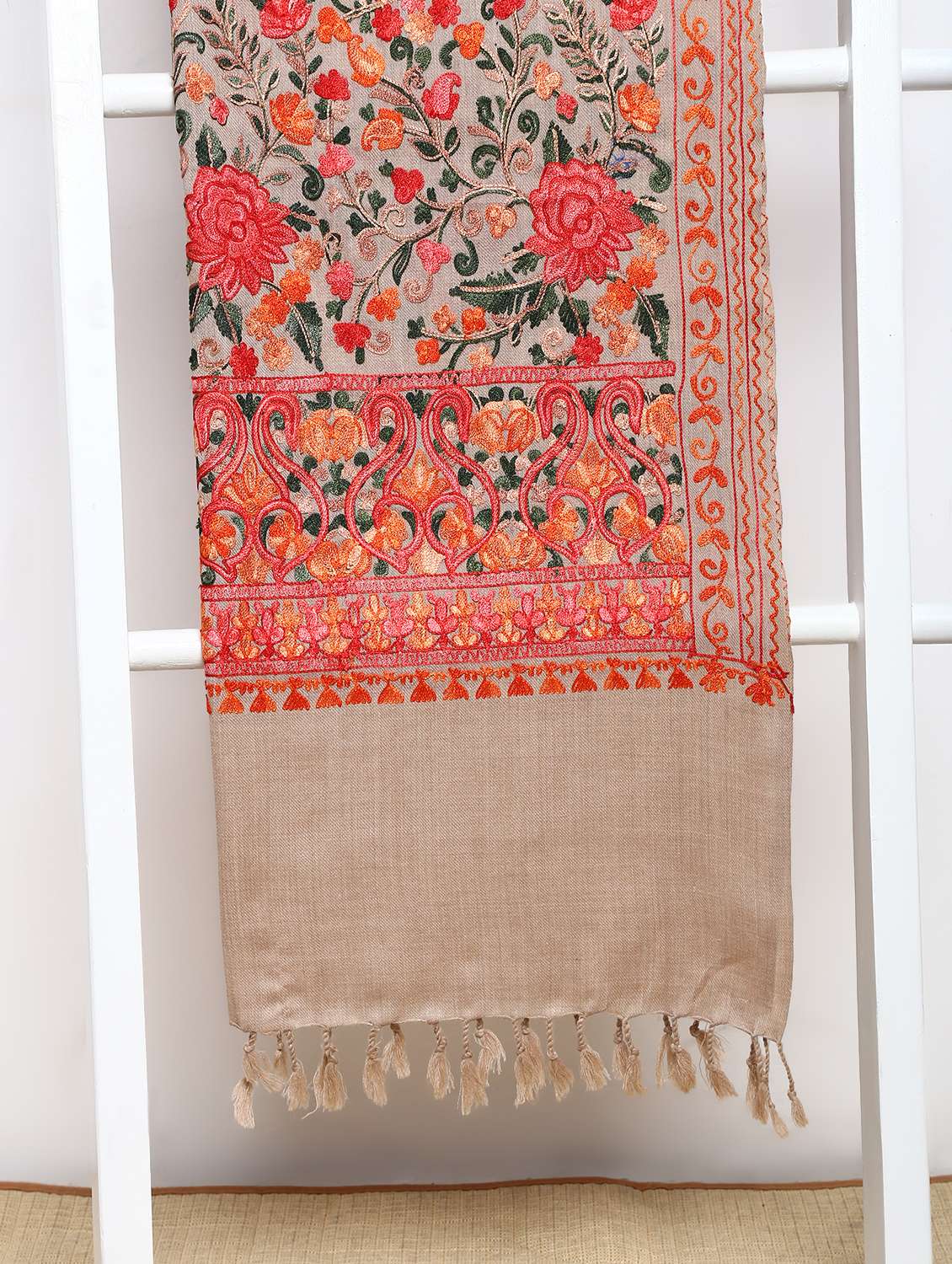 pashmina wool embroidered shawl - 15655291 - Standard Image - 1