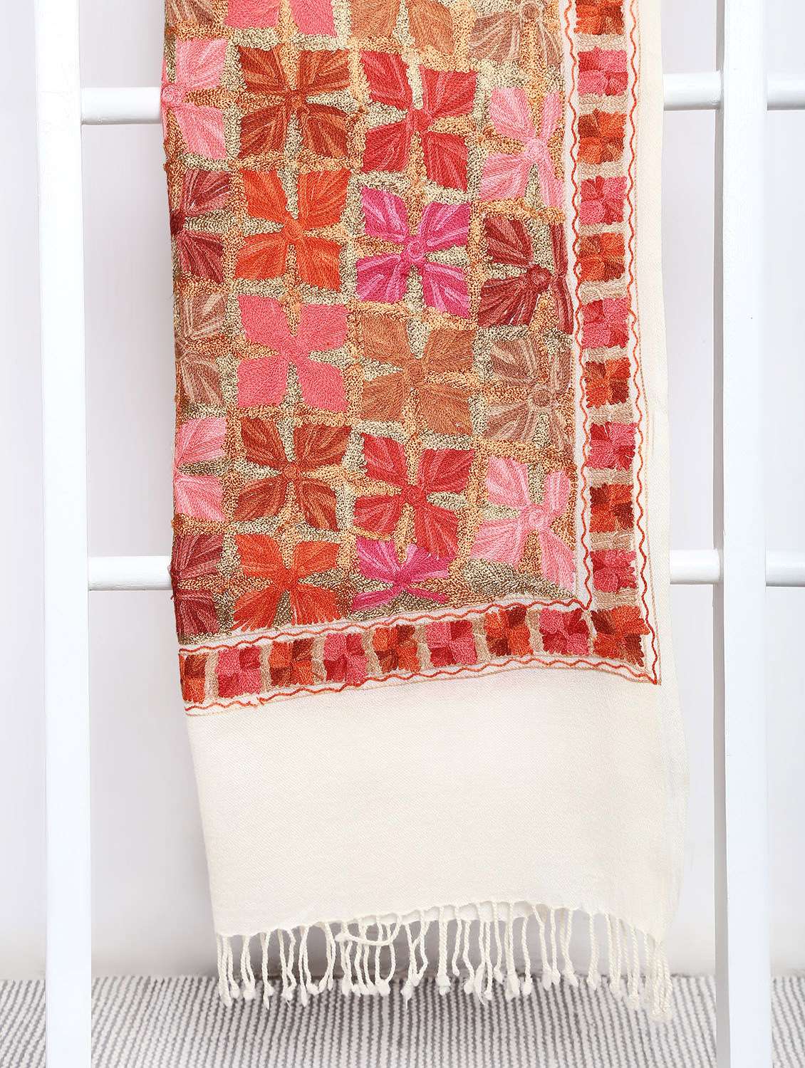 pashmina wool phulkari embroidery shawl - 15655300 -  Standard Image - 1