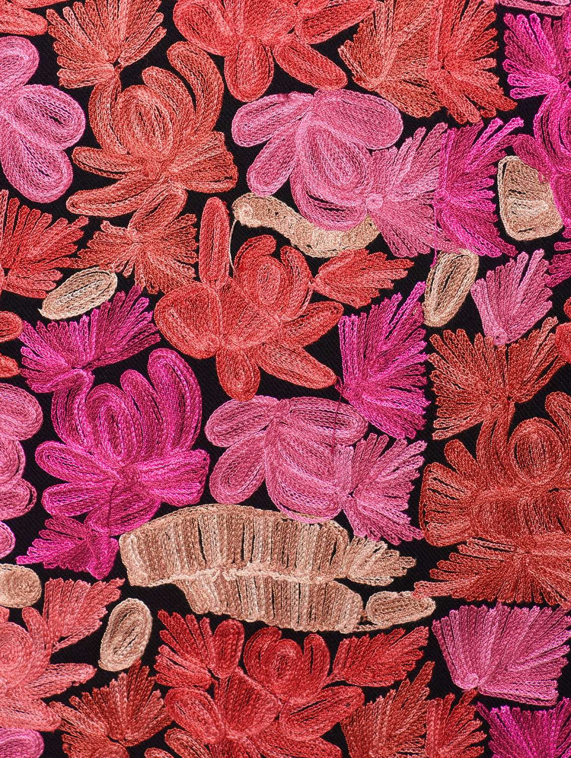 Pashmina Wool Floral Embroidered Jaal Shawl