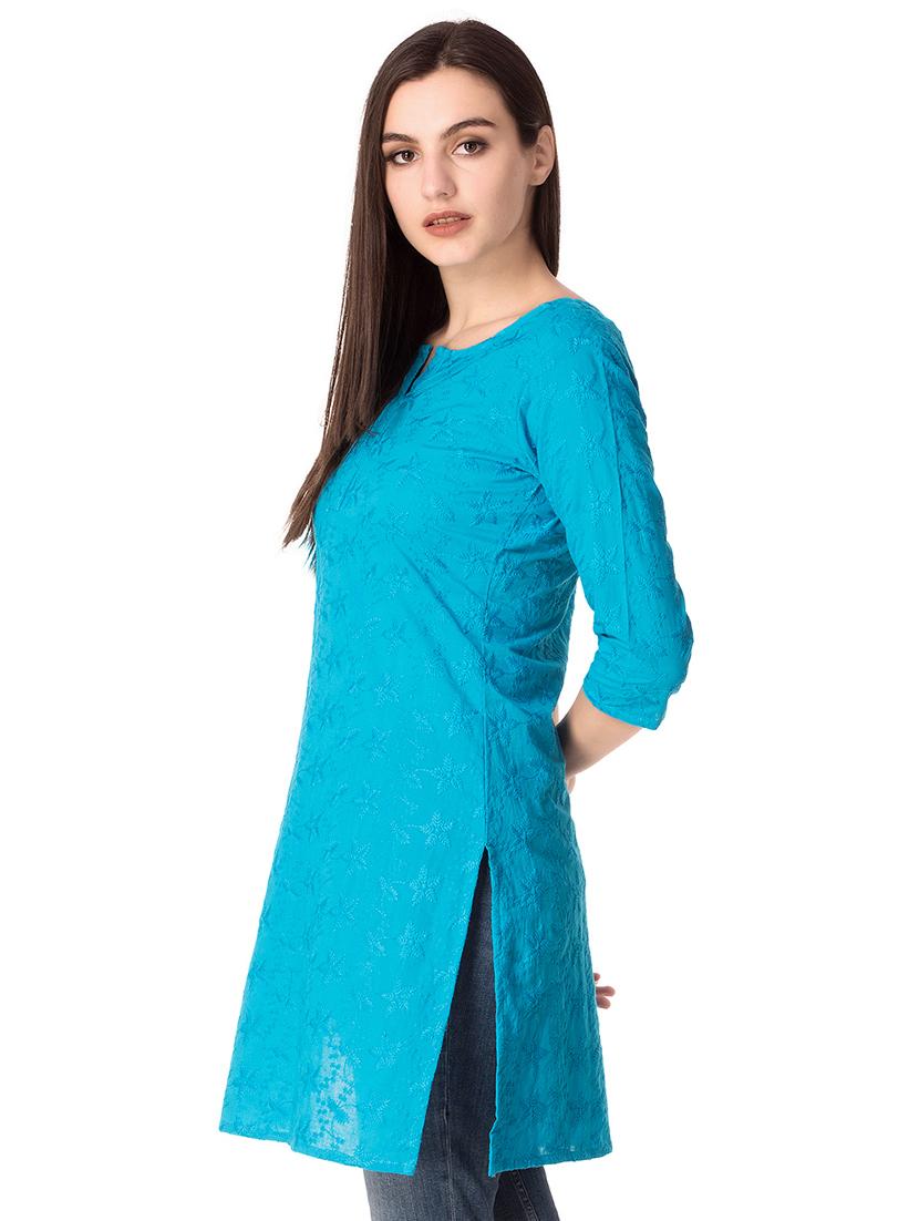 embroidered straight kurta - 15655681 -  Standard Image - 1