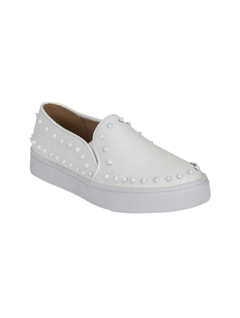white patent leather slip on loafers