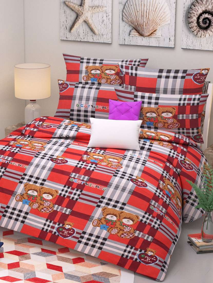 250 tc cotton queen size bedsheet with 2 pillow covers
