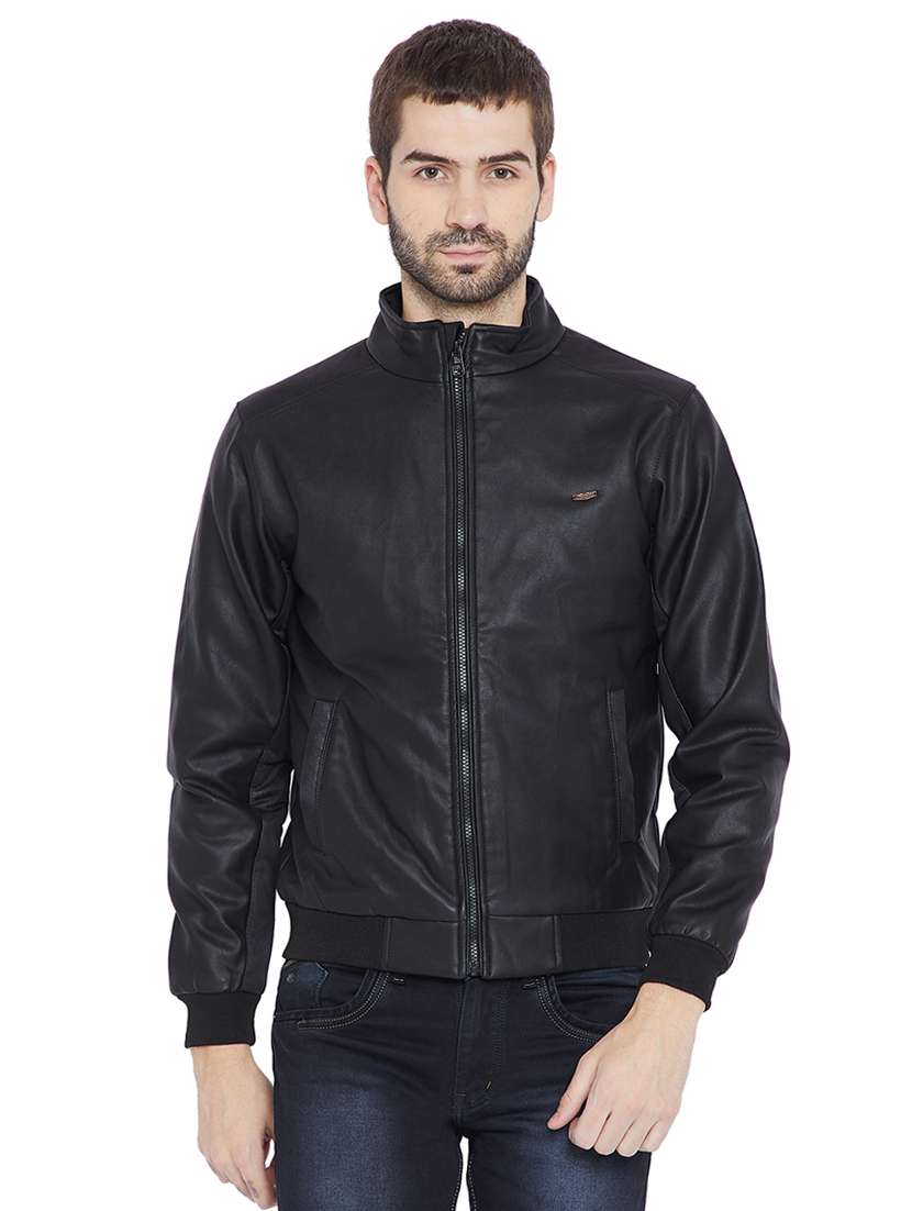 black cotton bomber jacket